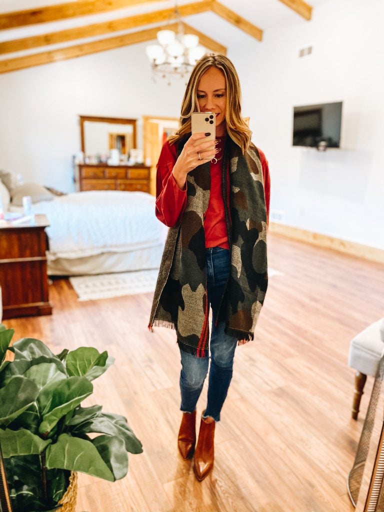 camo scarf, blanket scarf, fall fashion