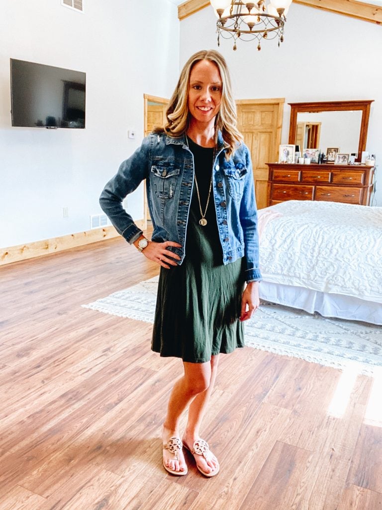 Tory Burch Miller Sandals styles by top Pittsburgh lifestyle blogger, Fashionably Late Mom