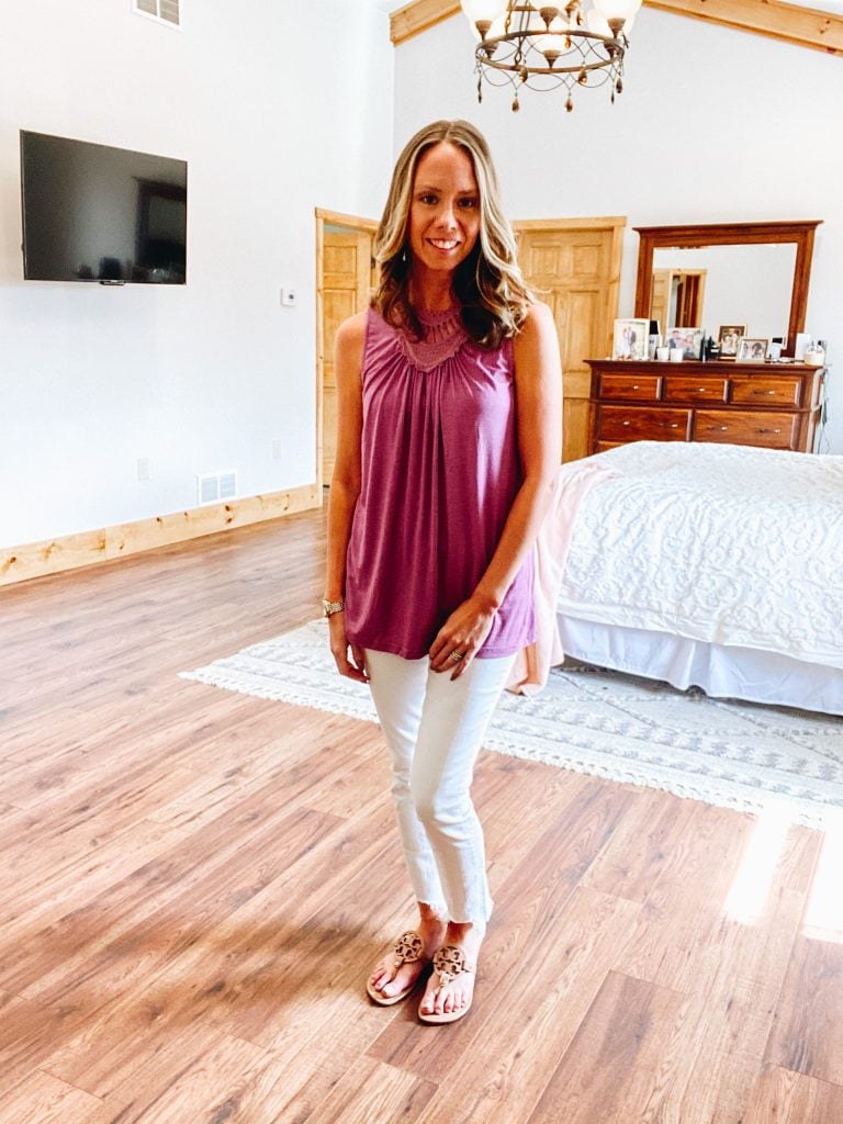Tory Burch Miller Sandals styles by top Pittsburgh lifestyle blogger, Fashionably Late Mom