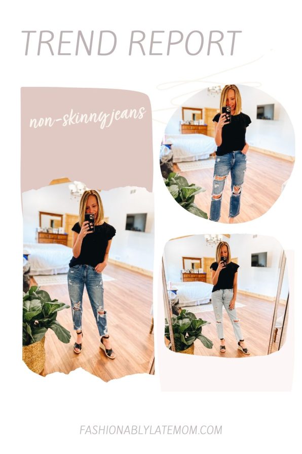 4 Favorite Pairs of Non Skinny Jeans for Women featured by top Pittsburgh mom fashion blogger, Fashionably Late Mom