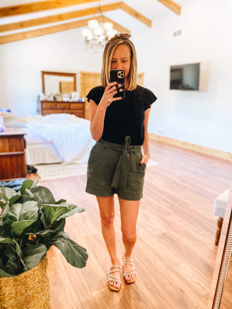 3 Pairs of Pull on Shorts for Women from Target featured by top Pittsburgh fashion blogger, Fashionably Late Mom