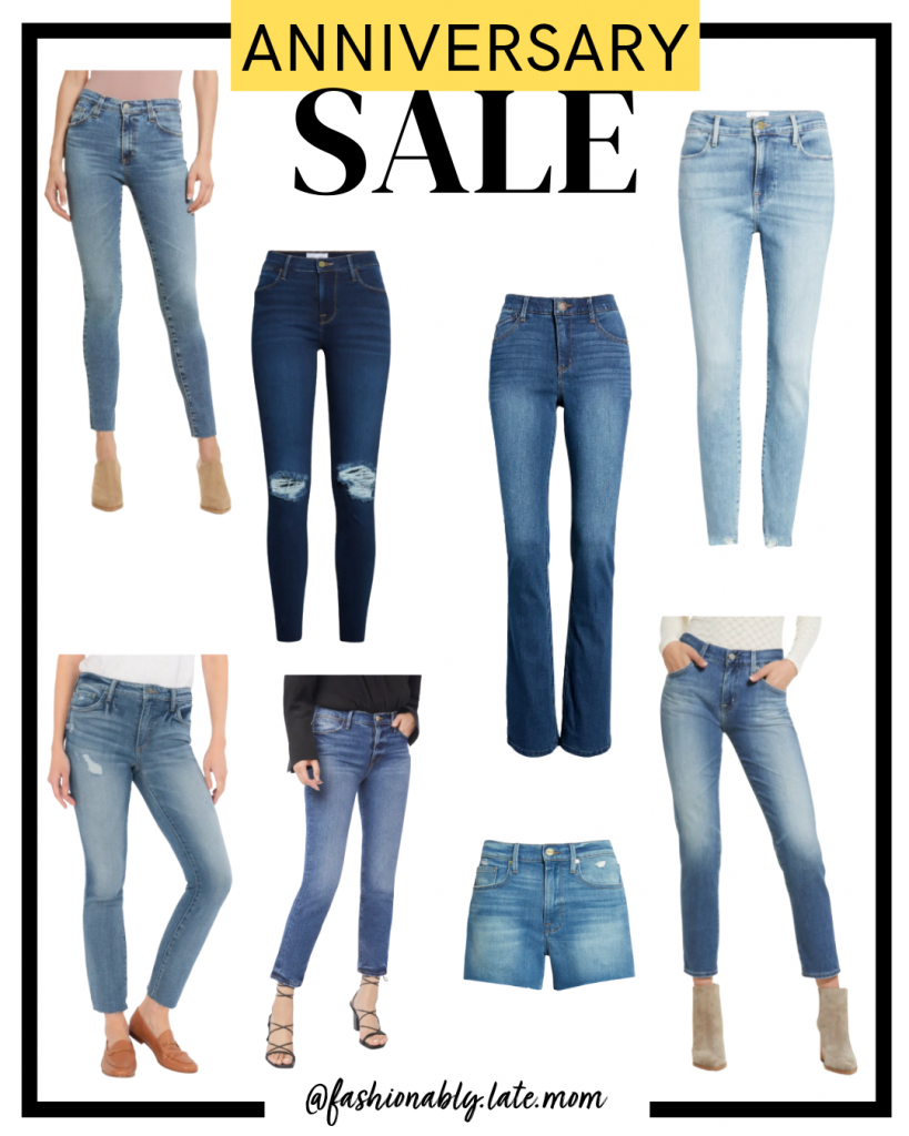 nordstrom anniversary sale, denim, jeans, AG jeans, paige jeans, 2021 Nordstrom Anniversary Sale, Kut from The Kloth Jeans | Nordstrom Anniversary Sale Preview by popular Pittsburgh fashion blog, Fashionably Late Mom: collage image of Nordstrom jeans. 