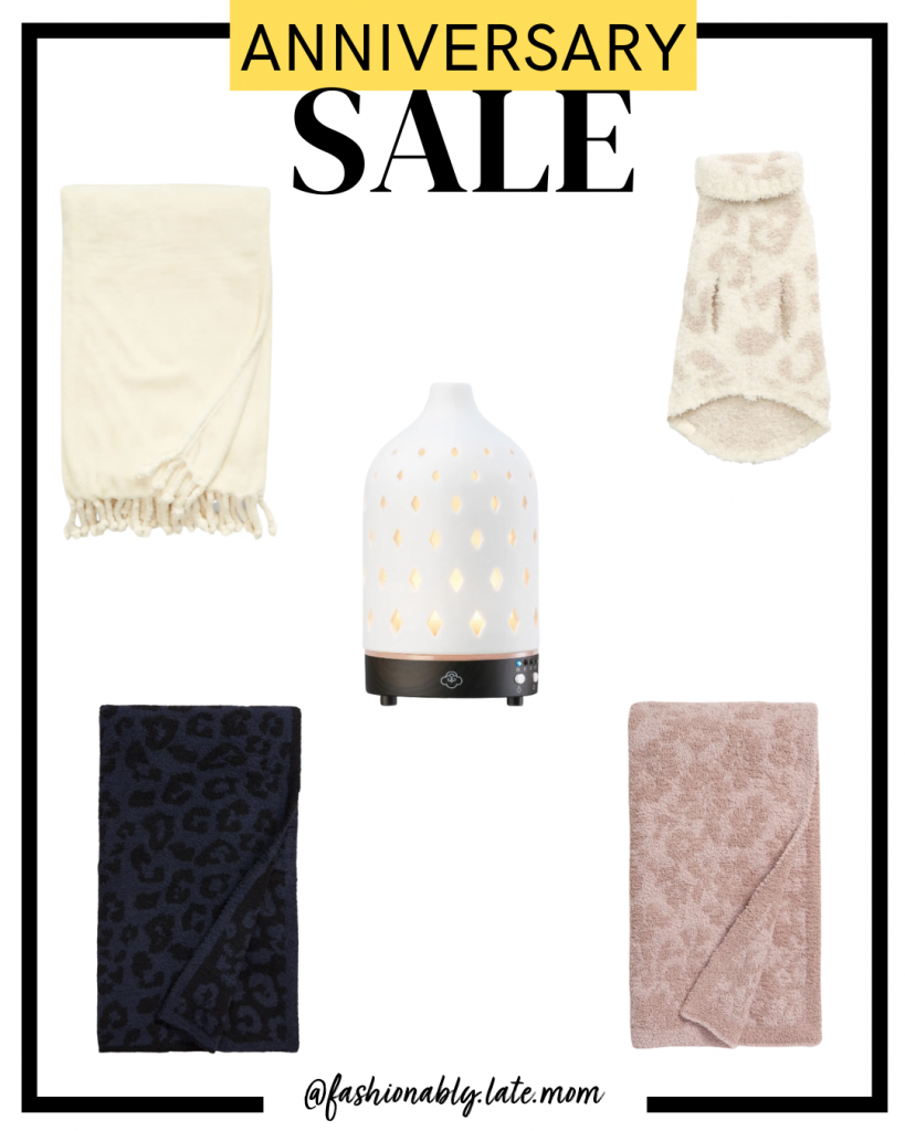 2021 Nordstrom Anniversary Sale, Barefoot Dreams throw, diffuser, Nordstrom throw, nsale | Nordstrom Anniversary Sale Preview by popular Pittsburgh fashion blog, Fashionably Late Mom: collage image of Nordstrom blankets and oil diffuser. 