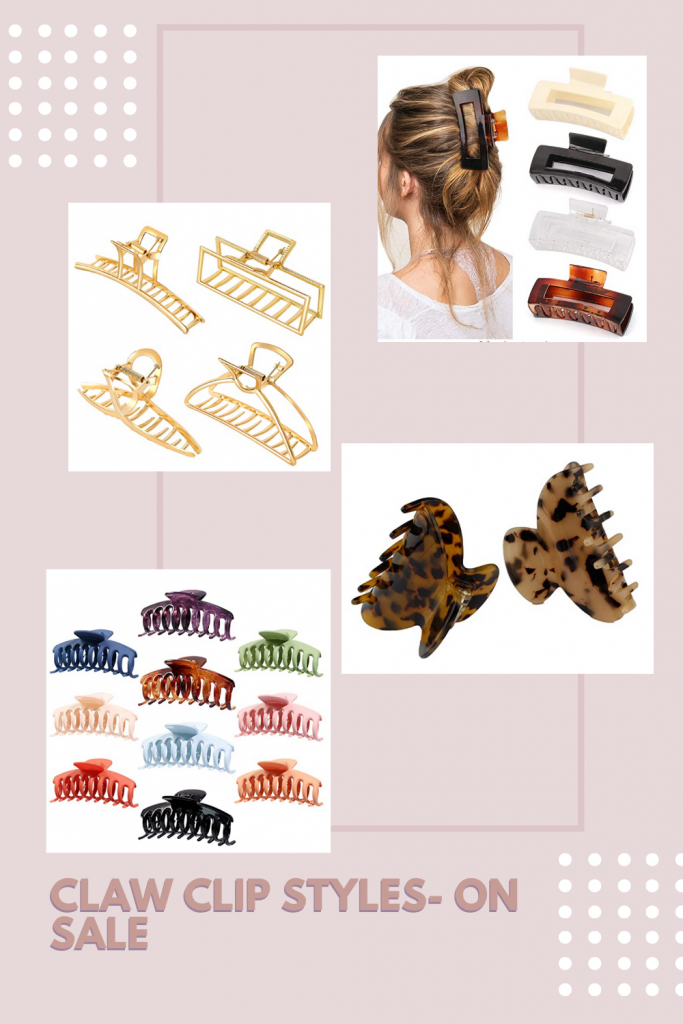 Claw Clip Hairstyles by popular Pittsburgh fashion blog, Fashionably Late Mom: collage image of hair clips. 