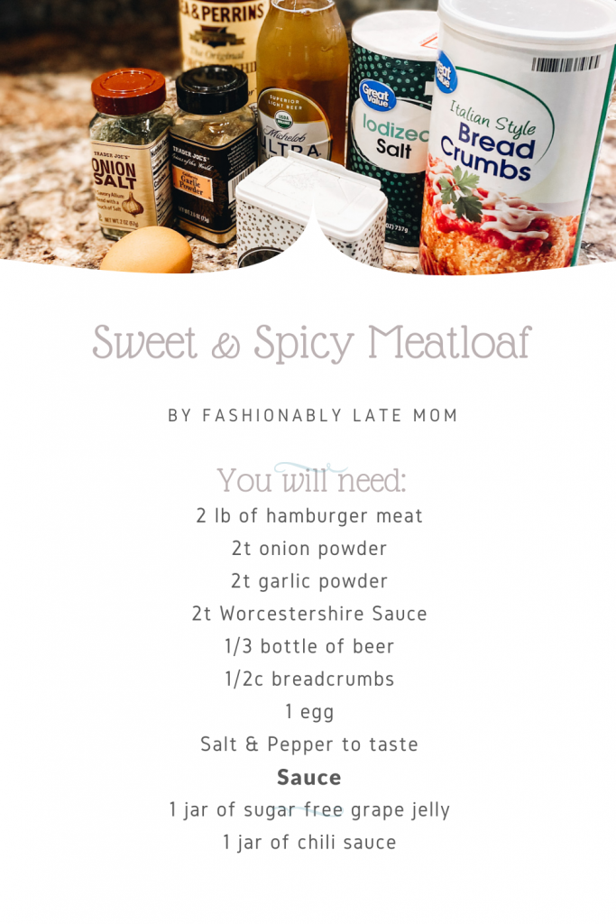 sweet and spicy meatloaf, dinner ideas, family dinner recipe, meatloaf recipe | Sweet and Spicy Meatloaf by popular Pittsburgh lifestyle blog, Fashionably Late Mom: image of a sweet and spicy meatloaf recipe. 
