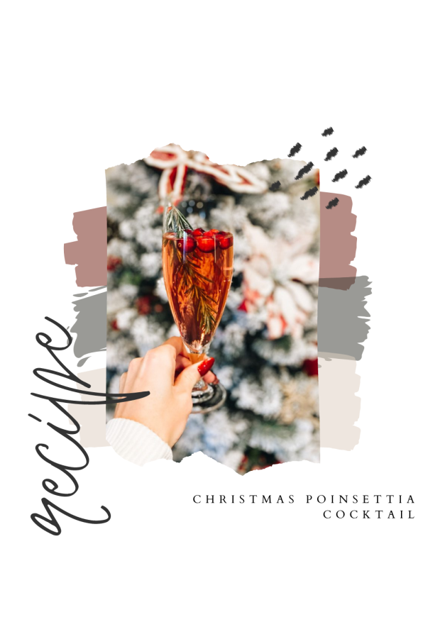 Festive Christmas Poinsettia Cocktail Recipe featured by top Pittsburgh lifestyle blogger, Fashionably Late Mom