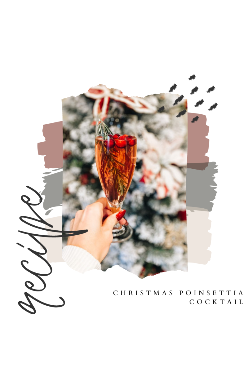 Festive Christmas Poinsettia Cocktail Recipe featured by top Pittsburgh lifestyle blogger, Fashionably Late Mom