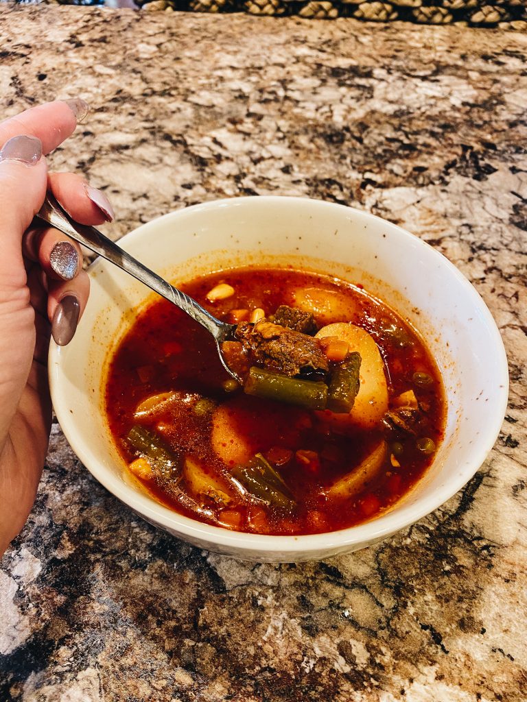 Quick and Easy Homemade Vegetable Soup Recipe featured by top PA lifestyle blogger, Fashionably Late Mom