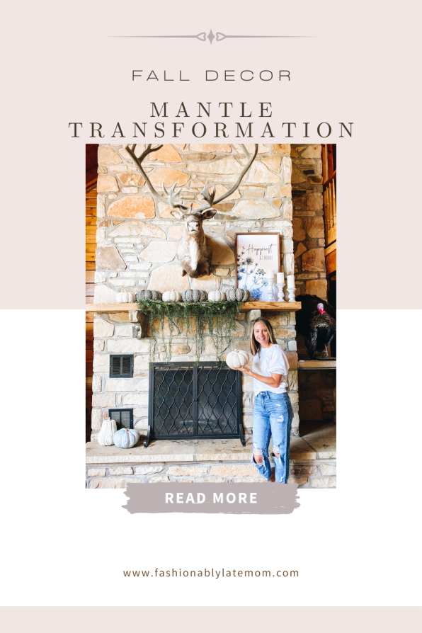 Mantel Fall Decor featured by top Pittsburgh lifestyle blogger, Fashionably Late Mom