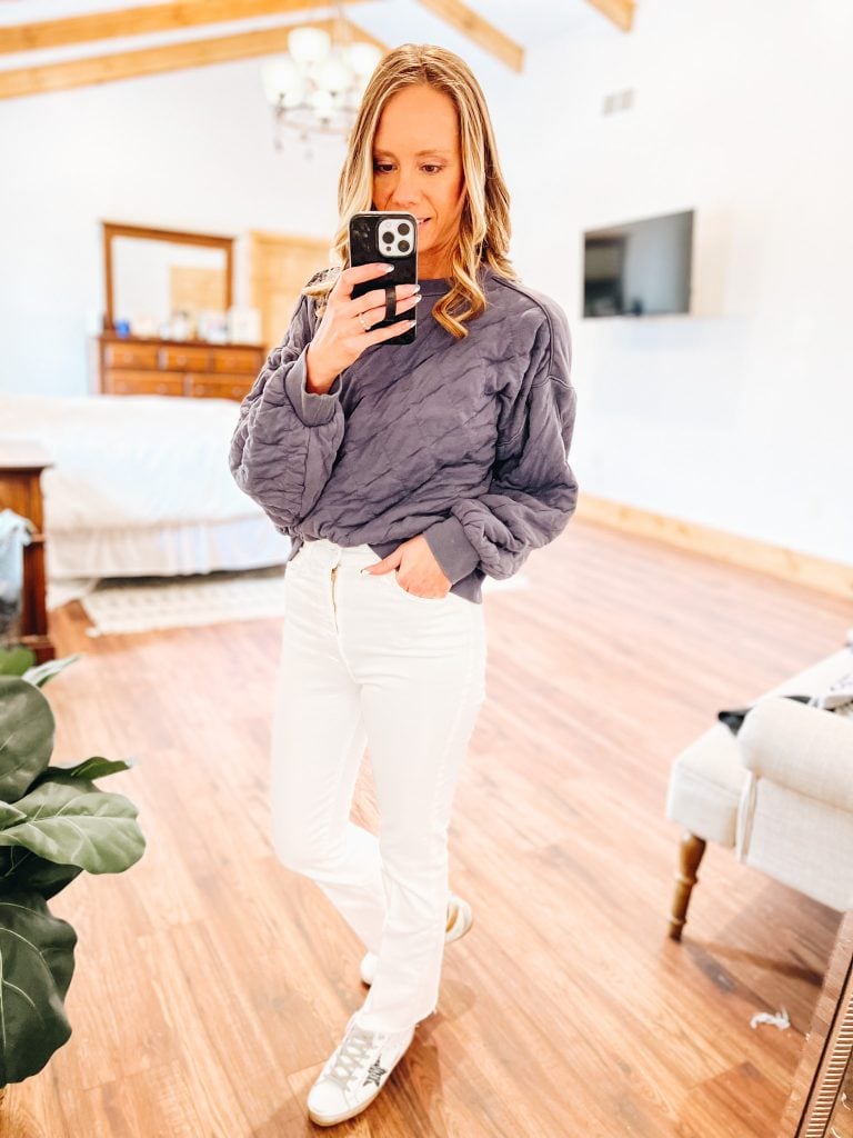 mother denim, white straight leg jeans, target top, spring fashion, summer fashion
