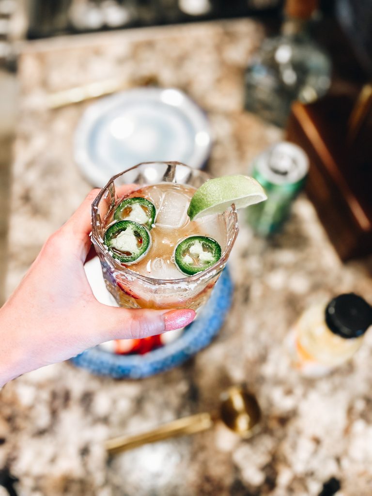 spicy strawberry margarita recipe, summer cocktail recipes