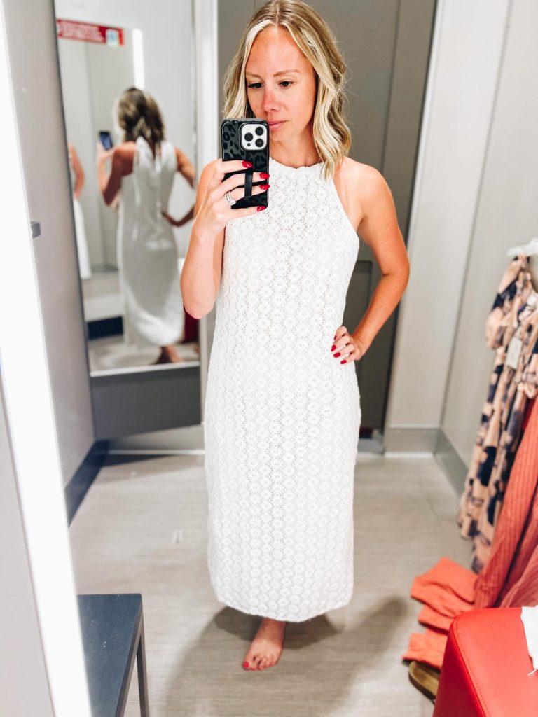 maxi dress, crochet style dress, target tuesday, 6 summer outfits from Target, women's fashion