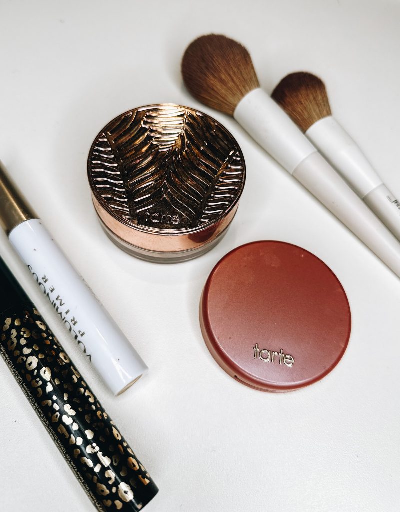 tarte makeup, mascara, makeup brushes