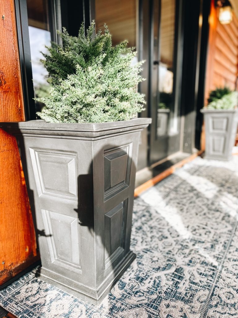 faux shrub, outdoor planter, faux plants from Amazon