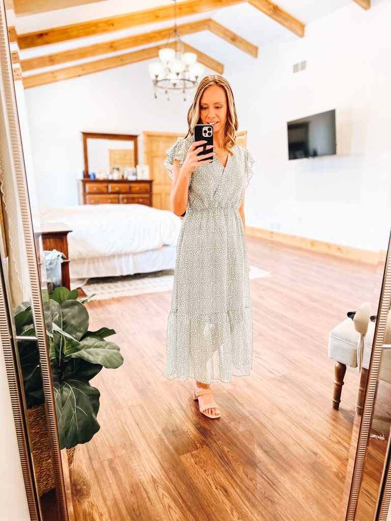 pastel floral dress, maxi dress, braided sandals, amazon fashion