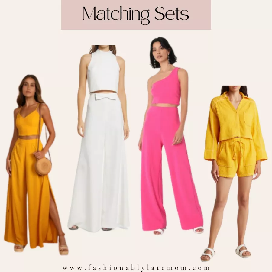 two piece matching sets, spring outfit ideas.