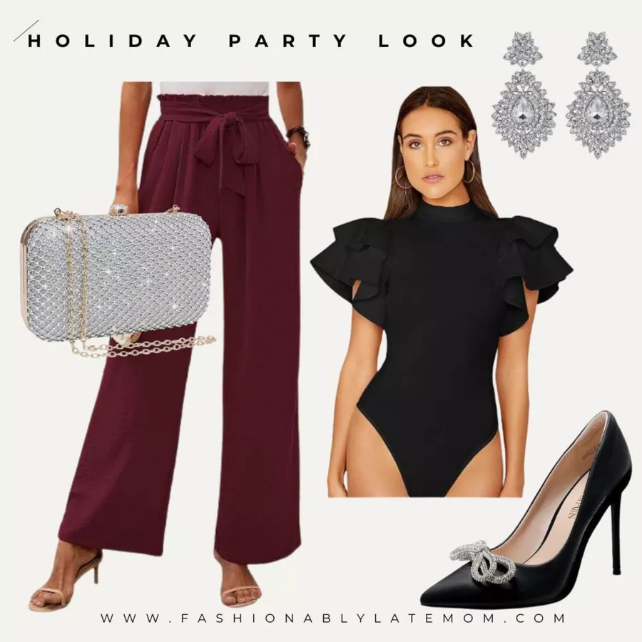 dressy holiday outfit, office christmas party outfit