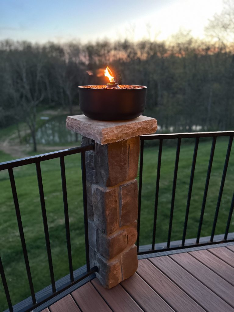 DIY fire bowls for the patio, tiki torch