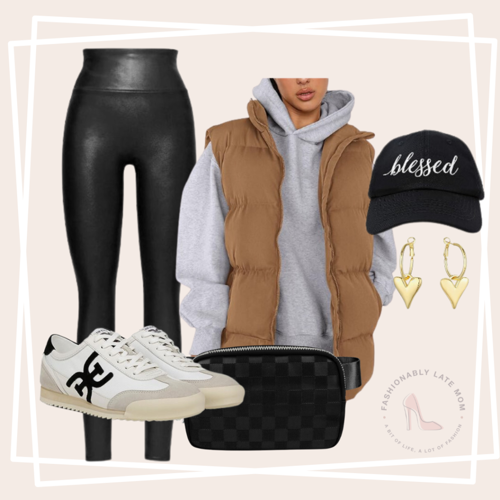 puffer vest styling, women’s fall fashion, puffer vest outfit ideas, how to wear puffer vests, winter layering tips, fall outfit inspiration for women, fashionably late mom
