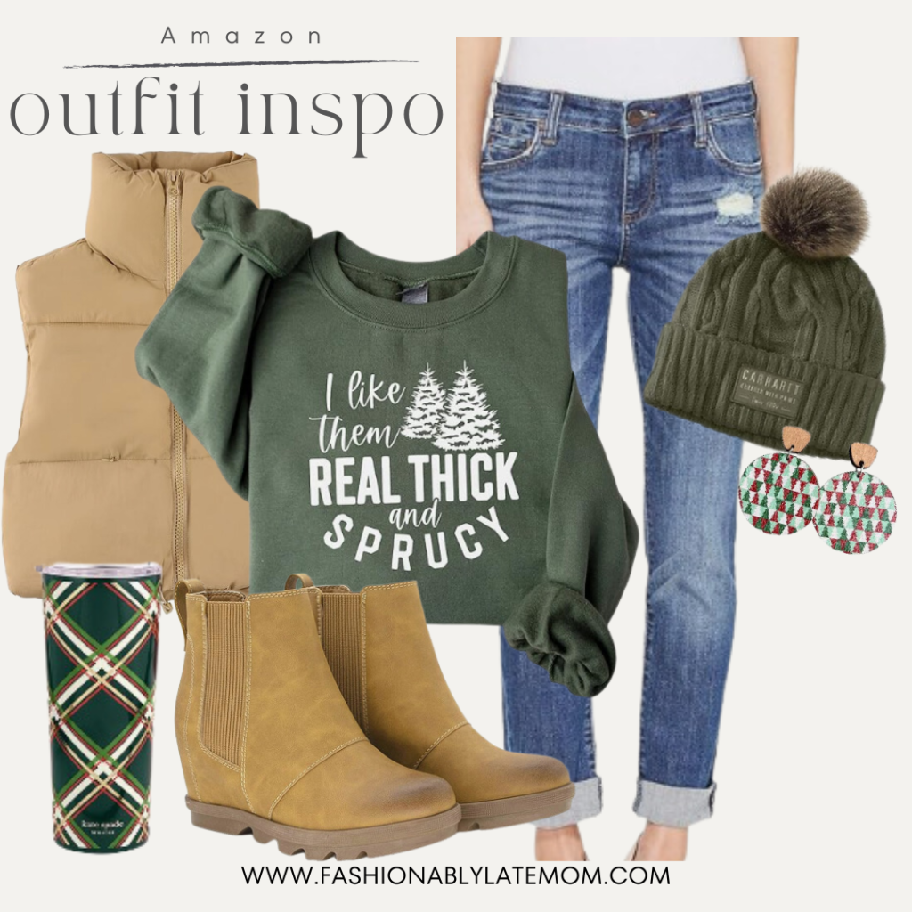 puffer vest styling, women’s fall fashion, puffer vest outfit ideas, how to wear puffer vests, winter layering tips, fall outfit inspiration for women, fashionably late mom