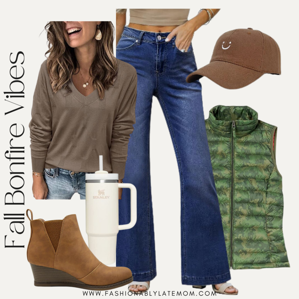 puffer vest styling, women’s fall fashion, puffer vest outfit ideas, how to wear puffer vests, winter layering tips, fall outfit inspiration for women, fashionably late mom