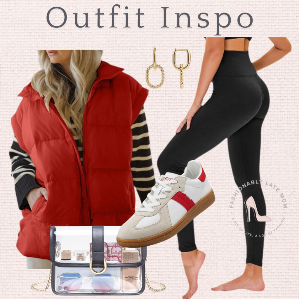 puffer vest styling, women’s fall fashion, puffer vest outfit ideas, how to wear puffer vests, winter layering tips, fall outfit inspiration for women, fashionably late mom