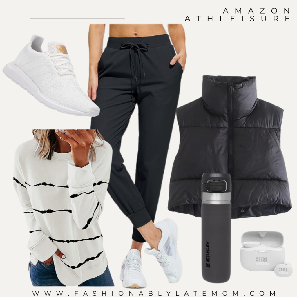 puffer vest styling, women’s fall fashion, puffer vest outfit ideas, how to wear puffer vests, winter layering tips, fall outfit inspiration for women, fashionably late mom