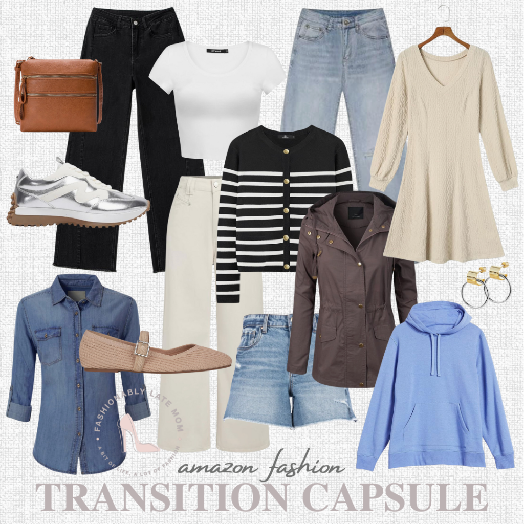 transitional outfit inspiration, outfit capsule, spring outfit capsule