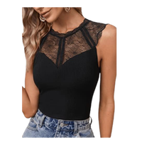 BLACK LACE TOP