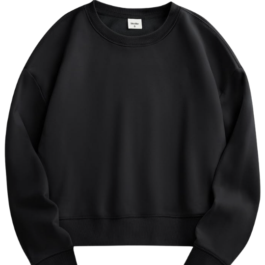 Cropped Black Crewneck